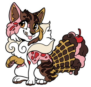 Cute fennec fox looking at you with a soft purple to pink gradient in the background