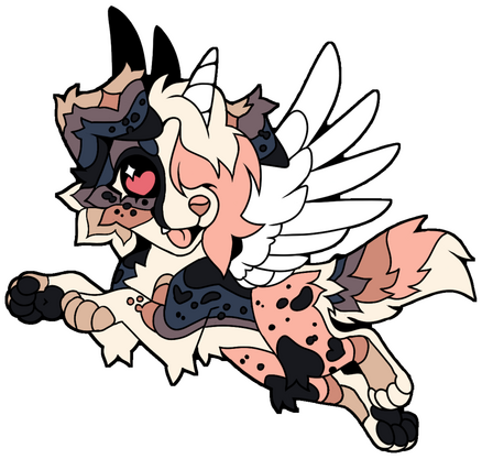 Cute fennec fox looking at you with a soft purple to pink gradient in the background