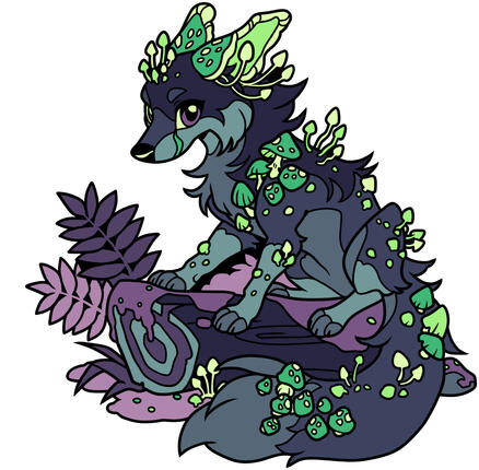 Cute fennec fox looking at you with a soft purple to pink gradient in the background