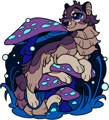 Cute fennec fox looking at you with a soft purple to pink gradient in the background